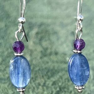 Amethyst and Gem Kyanite Earrings in Sterling Silver