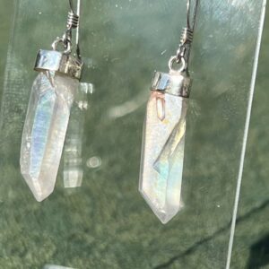 Angel Aura Natural Point Earrings in Sterling Silver