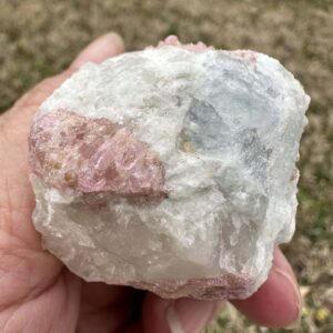 Aquamarine with Pink Tourmaline Rare 04 Old Stock