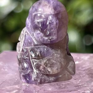 Amethyst stone small Buddha statue