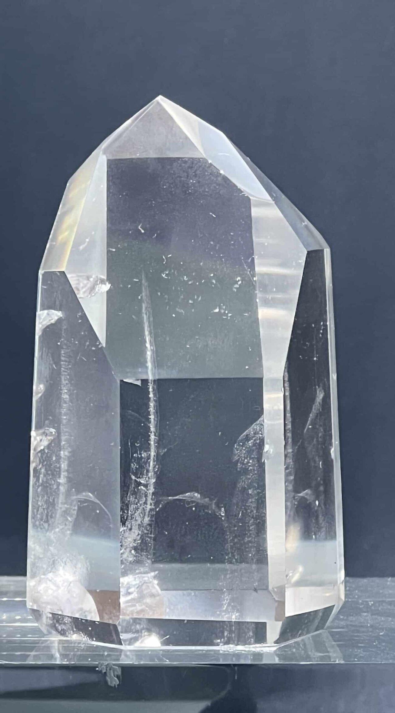 Clear Quartz Gateway Channel Point CQP34 with Channel Crystal formation, natural rainbows, and gateway-like internal architecture