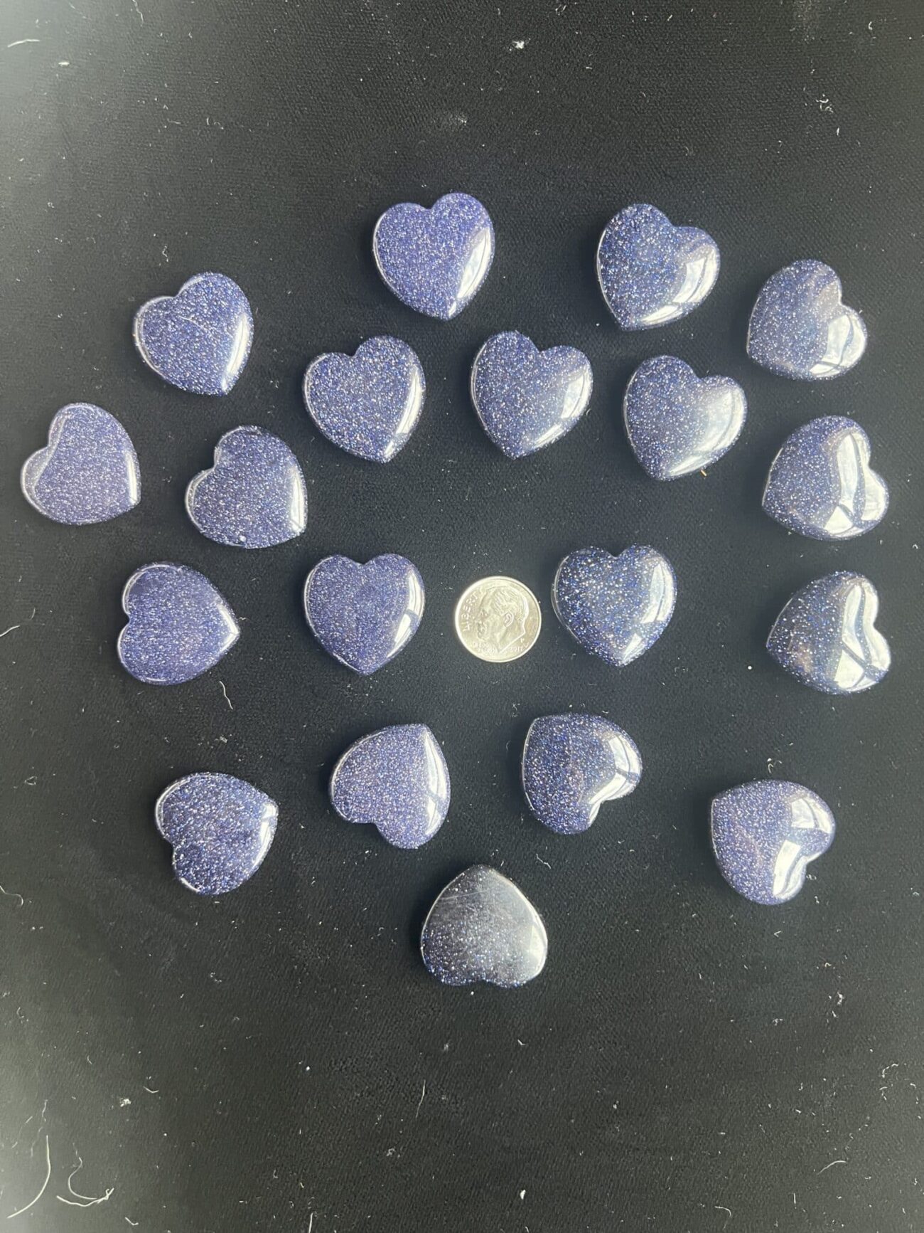 Blue Goldstone Heart