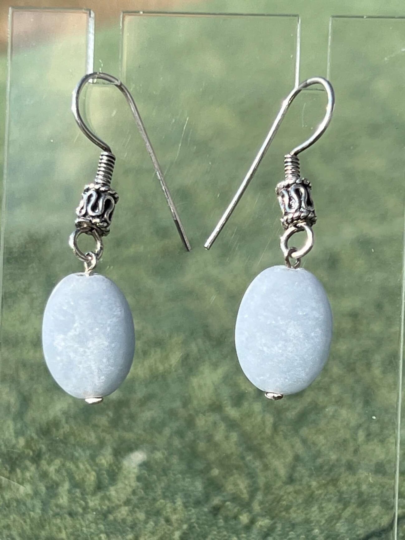 Sterling Silver and Angelite Earrings