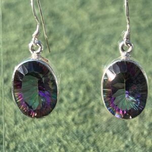 Tanzine/Tanzan Aura Quartz Drop Earrings in Sterling Silver