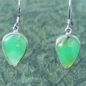 Sterling Silver Chrysoprase Drop Earrings
