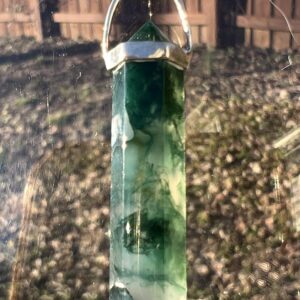 Moss Agate Point in Sterling Silver