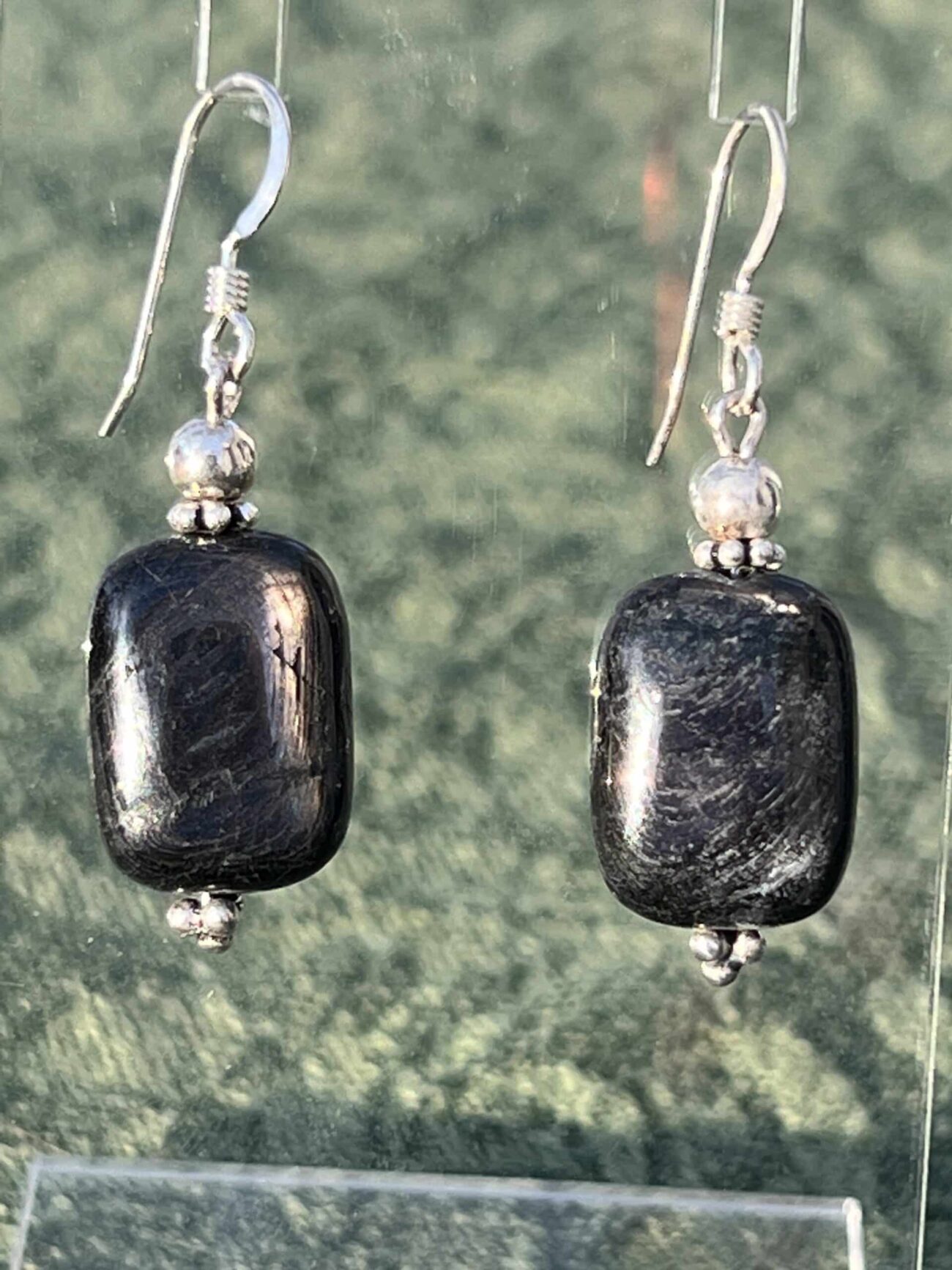 Hypersthene and Sterling Silver Drop Earrings
