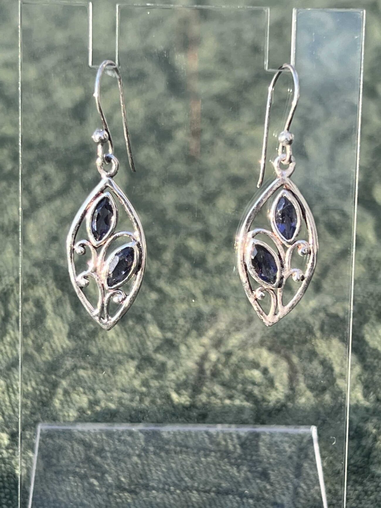 Iolite and Sterling Silver Drop Earrings