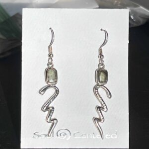 Moldavite Lightening Earrings (Rare)