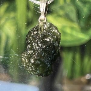 Raw Moldavite Pendant (Rare)