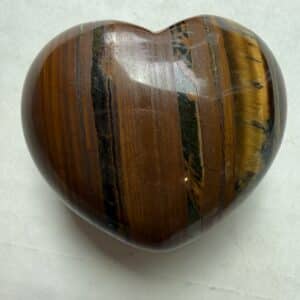 Gold Tiger’s Eye Large Heart for Confidence, Protection and Grounding