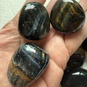 Blue Tiger’s Eye Premium Tumbled Stone for Calm Focus and Mental Clarity
