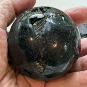 Black Tourmaline Sphere 2.33 Inch 13.2 oz – Protection & Grounding