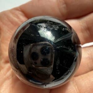 Black Tourmaline Sphere 1.25 Inch — Premium Polished Protection Stone