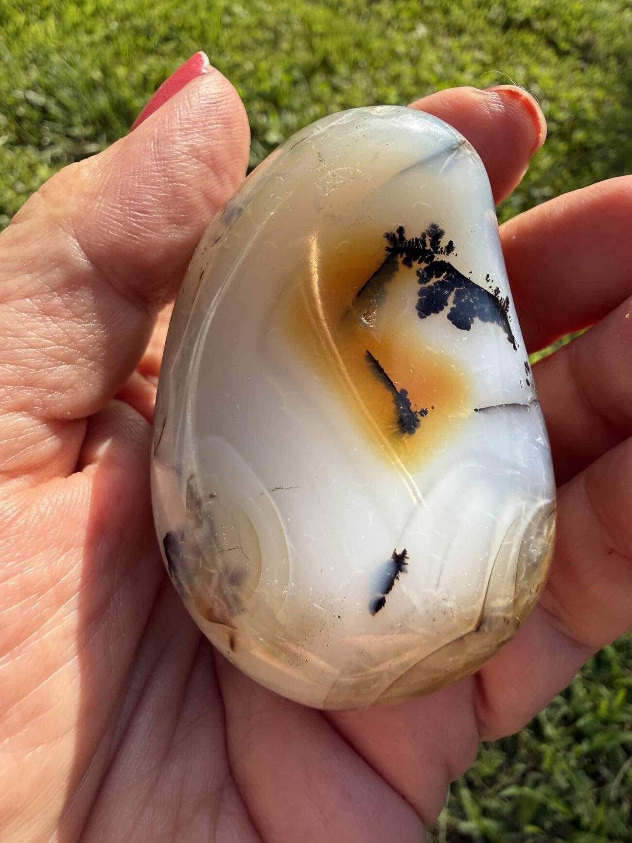 Golden Eye Agate Freeform with translucent agate and striking golden center