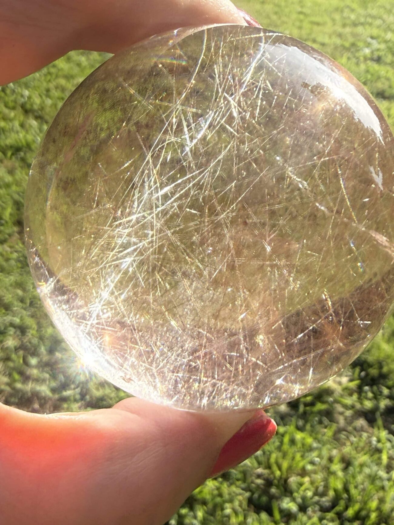Rutilated Quartz Illuminated Sphere