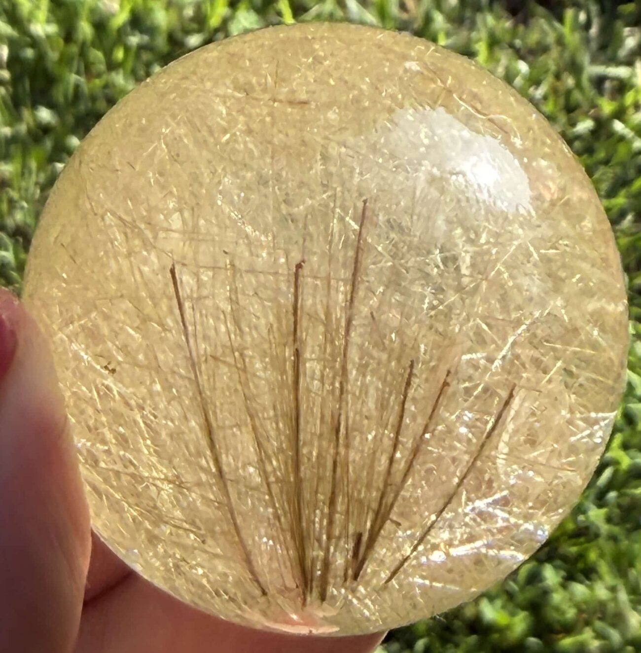 Rutilated Quartz Sunburst Sphere