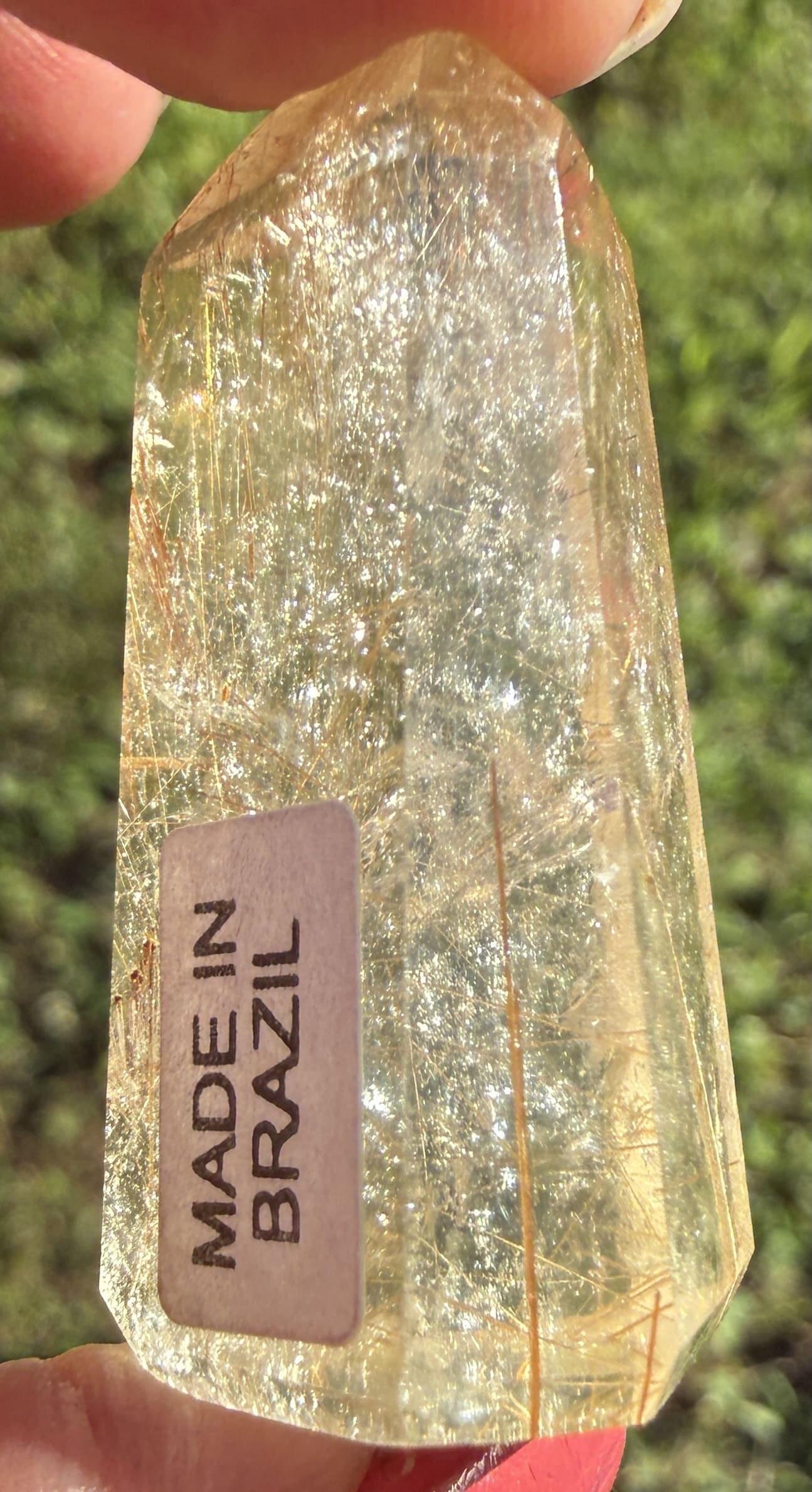 Rutilated Quartz Golden Point with golden rutile inclusions