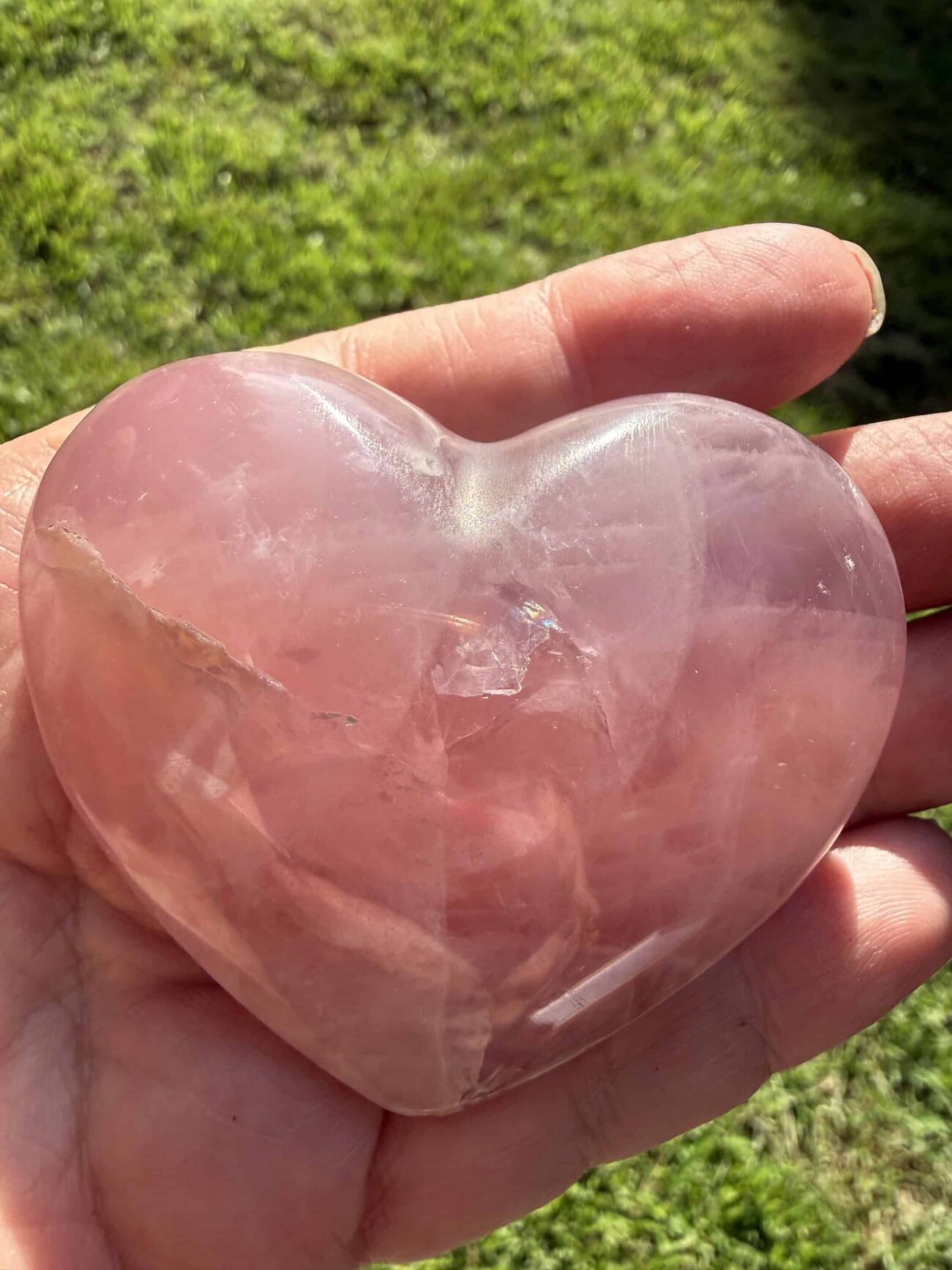 Deep Rose Brazilian Rose Quartz Heart
